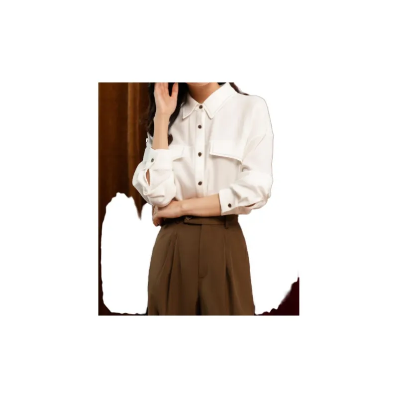 H YXIANG Shirts Women's White-2