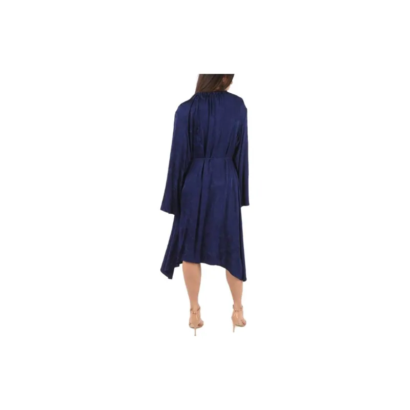 Balenciaga Long-Sleeved Dresses Loose Fit Version Women's Blue-2