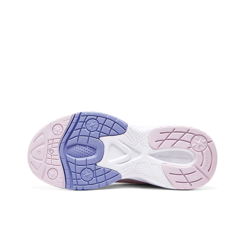 Skechers Girls Cushioning, Wear Resistant Low Top Kids' Running Shoes White Purple Teenagers-5