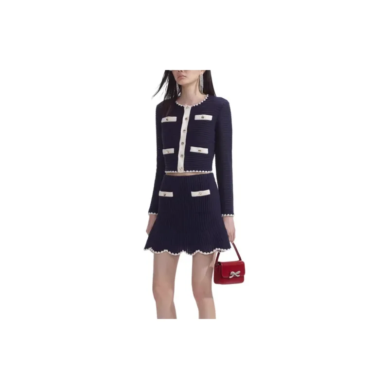 Self portrait Knitwear Women's Navy Blue-3