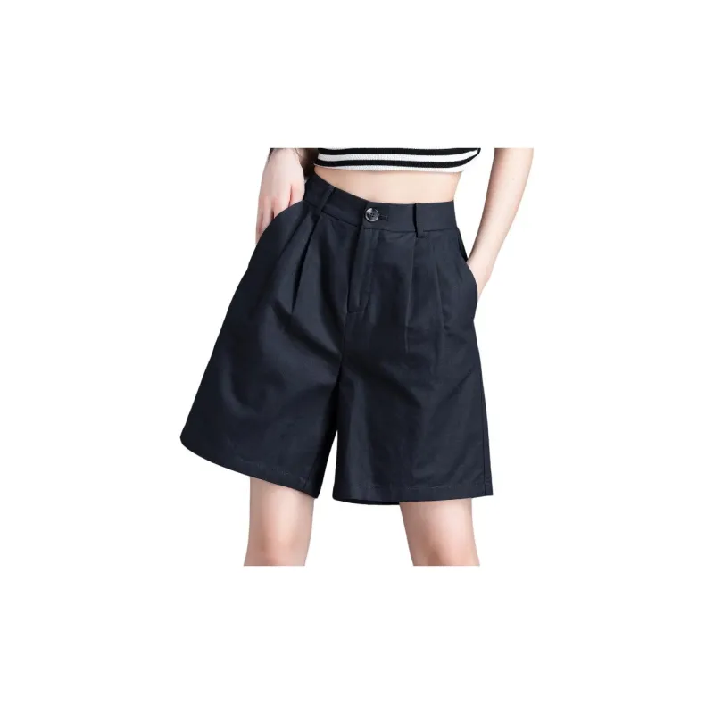 You Cow Me Pants Casual Shorts Women's Black-2