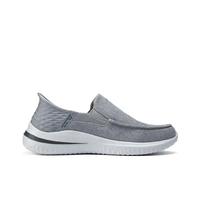 Skechers Slip Ins Slip Ins Technology Wear Resistant Low Top Casual Shoes Men's Light Gray-1