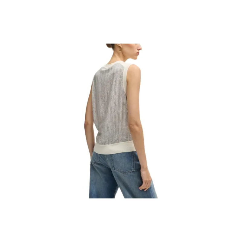 HUGO BOSS Abstract Pattern detail Sleeveless Knitted Top-2