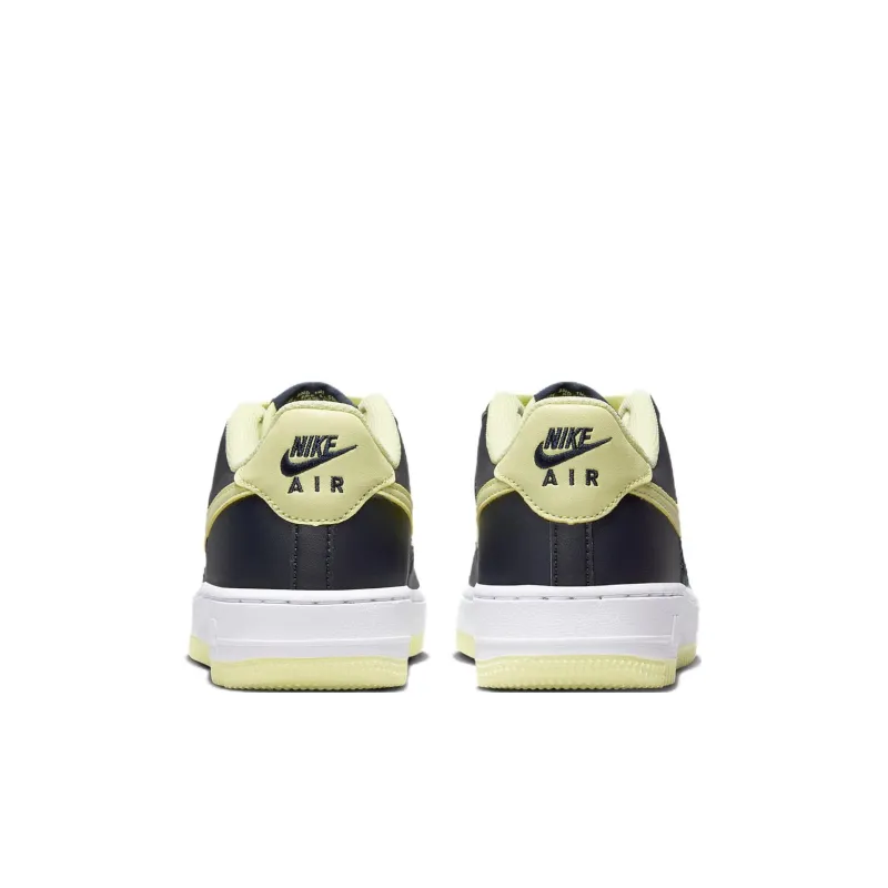 Nike Air Force 1 Anti Slip Wear Resistant Low Top Kids' Skateboarding Shoes Black Yellow Kids'-4