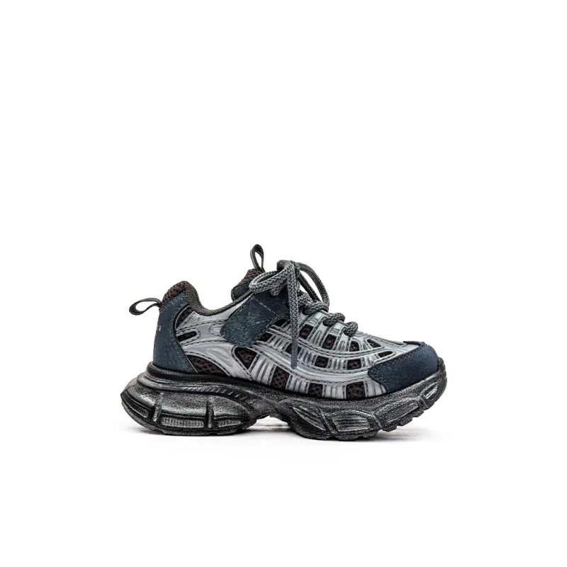 KAPPA KIDS Breathable Low Top Casual Shoes Black Silver Kids'-6