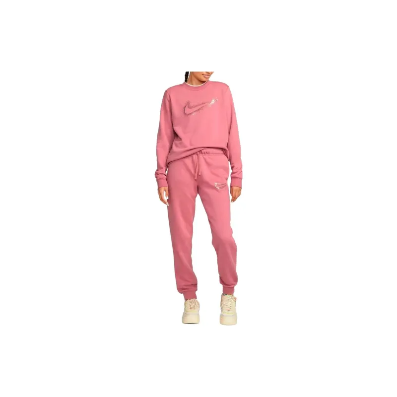Nike Sportswear Club Fleece Knitted Sports Pants Women's Pink-2