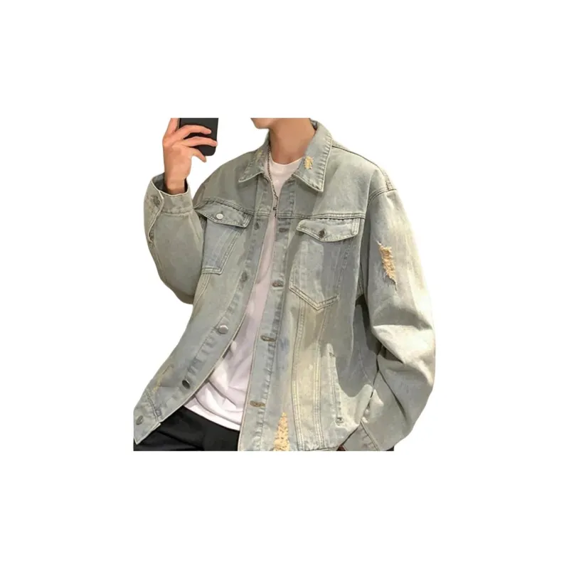 MGXEK Denim Jacket Unisex Black Gray-9