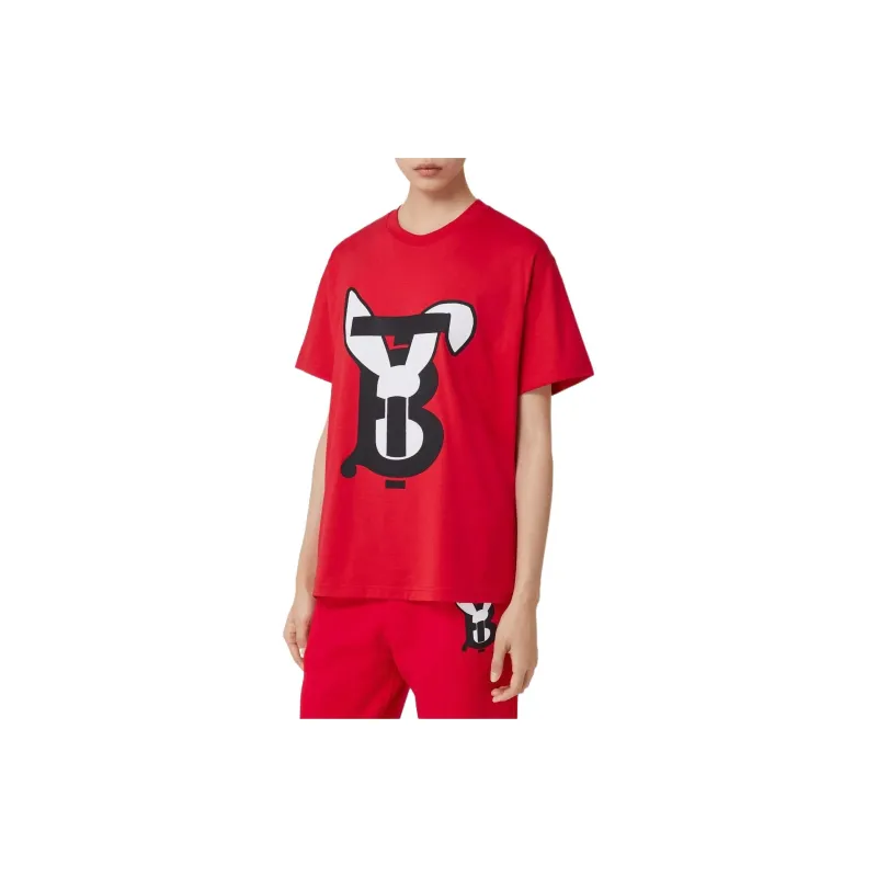 Burberry SS23 The Year Of The Rabbit SS23 Drop Shoulder Sleeve T Shirt Women's Red-4