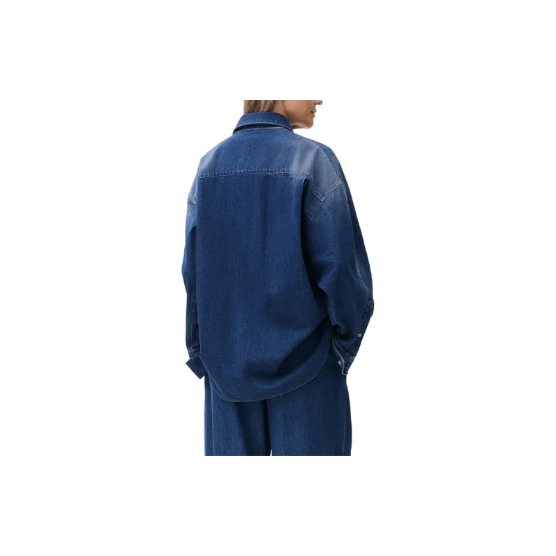 LOEWE Draped Shirt 'Washed Denim'-2