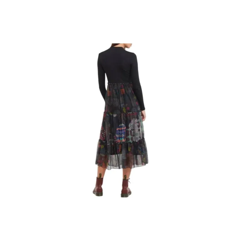 Desigual Long Sleeved Dress Women's Multicolor-3