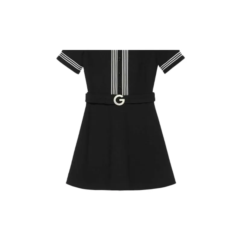 GUCCI Short Sleeved Dresses Women's Black-5