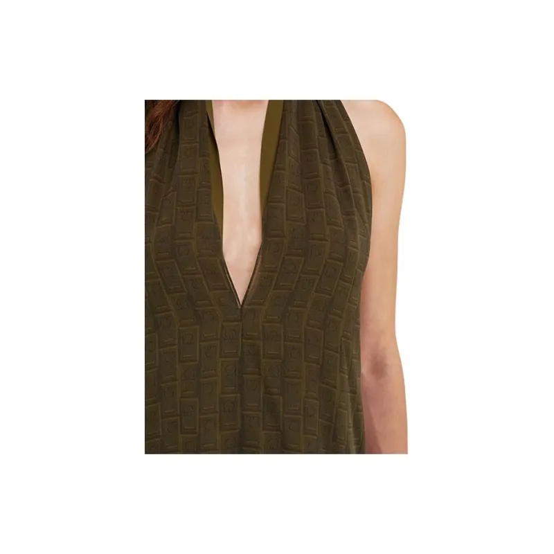 Ferragamo Monogram print Georgette crepe Dress-5