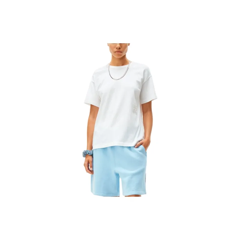 Alexander Wang Drop Shoulder Sleeve T Shirt Women's White-1