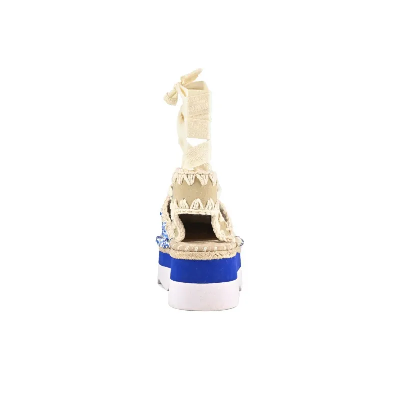 MOU Espa Casual Single Shoes 5.5cm Women's Blue Beige-4