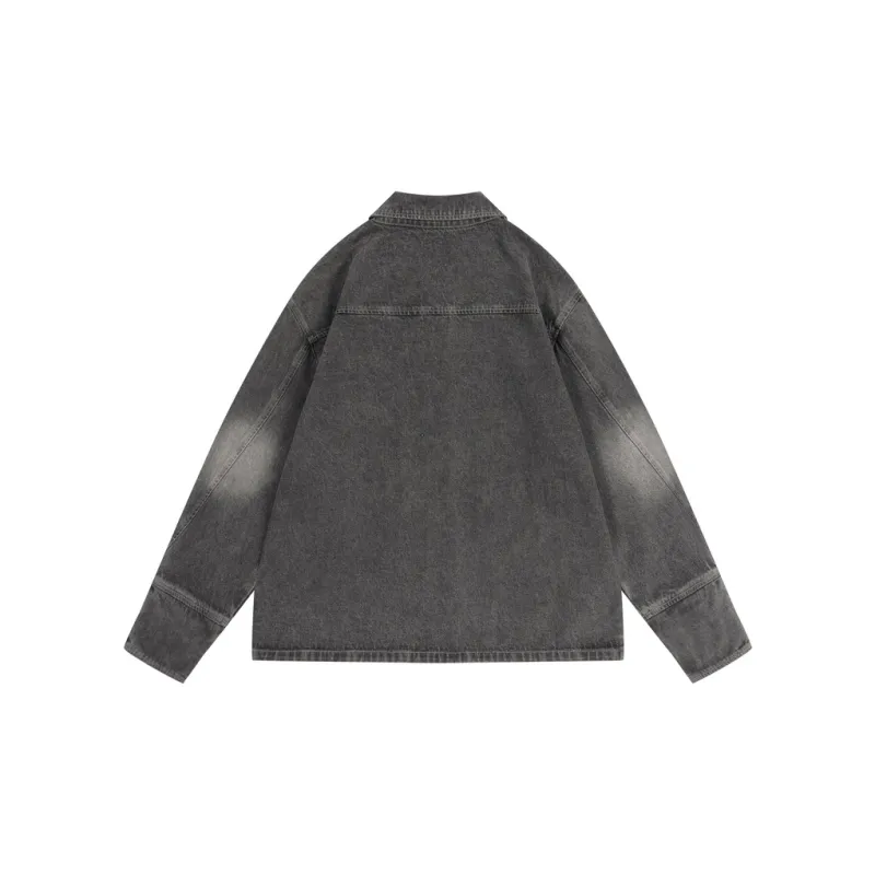 EARL JOEL Denim Jacket Men's Off-White Gray-1