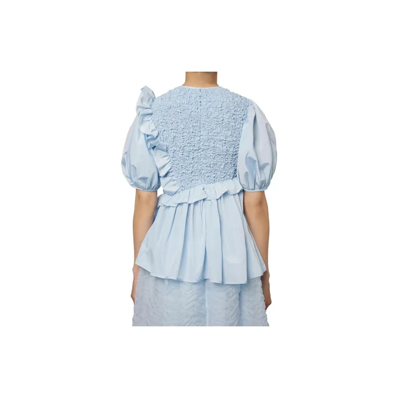 CECILIE BAHNSEN Ruched bodice Puff sleeve Blouse-1