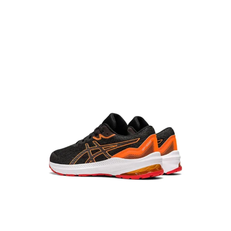 Asics Gel-Contend 4 Cushioned Wear-Resistant Lightweight Low-Top Running Shoes Black Orange Kids'-3