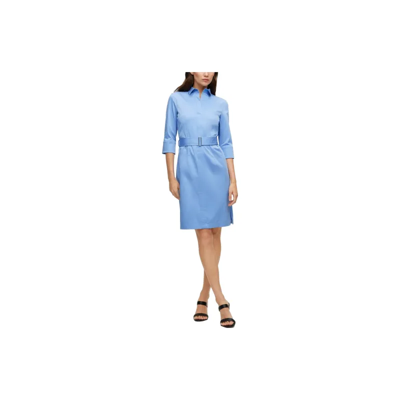 HUGO BOSS Short-Sleeved Dresses Women's Light Blue-2