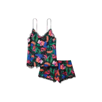 Victoria's Secret PINK SEXY KI Pajama Set Women's Mixed Color Tropical Print