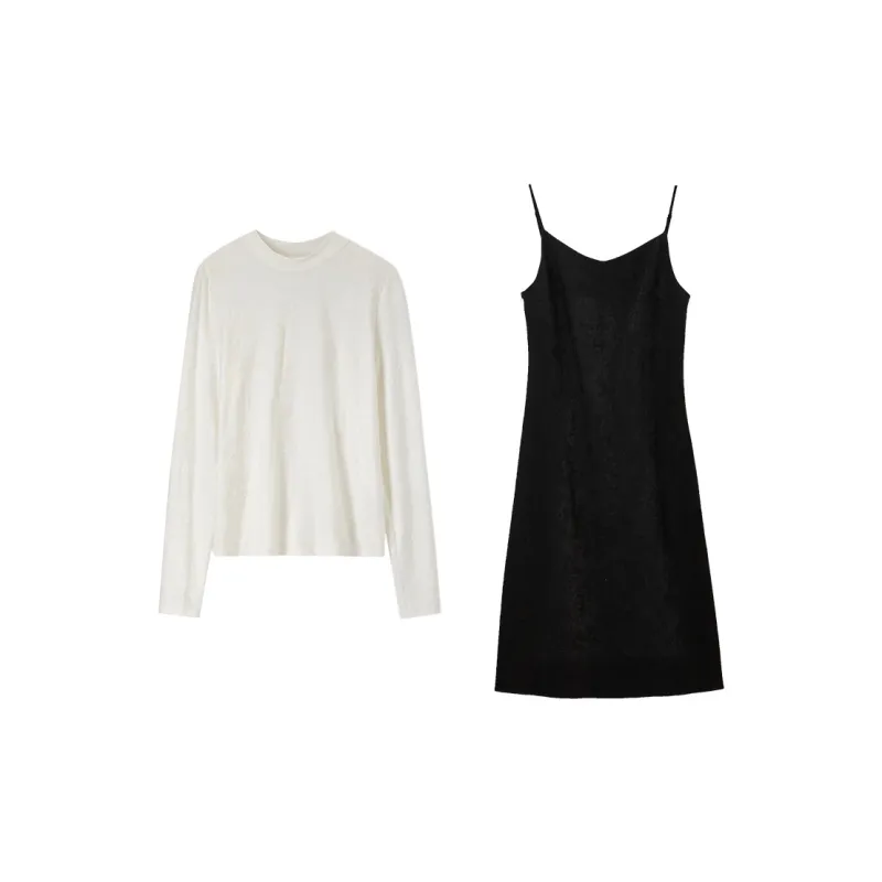 SENTUBILA Casual Suits Women's White & Black-7