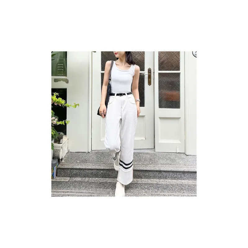 MEIYANG Jeans Women's White-4