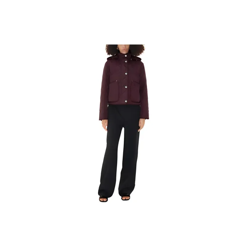 Burberry Jackets Coats Women's Dark Purple Red-1