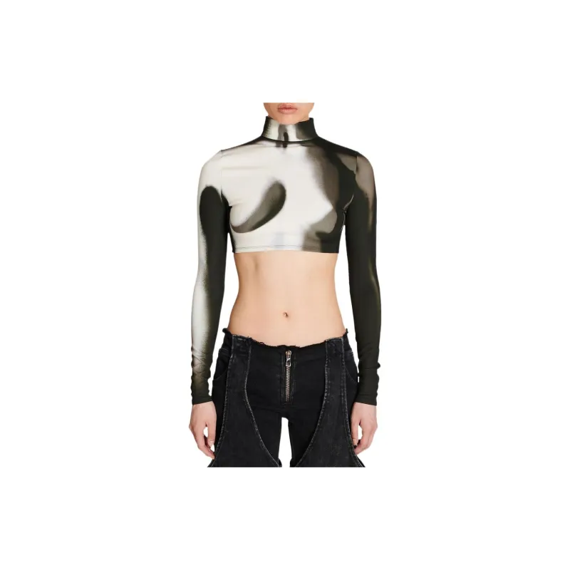 BALMAIN Spray Paint Effect Cropped Top-2
