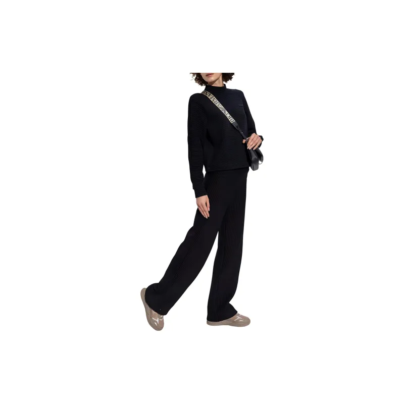 EMPORIO ARMANI Ribbed Straight leg Trousers-3