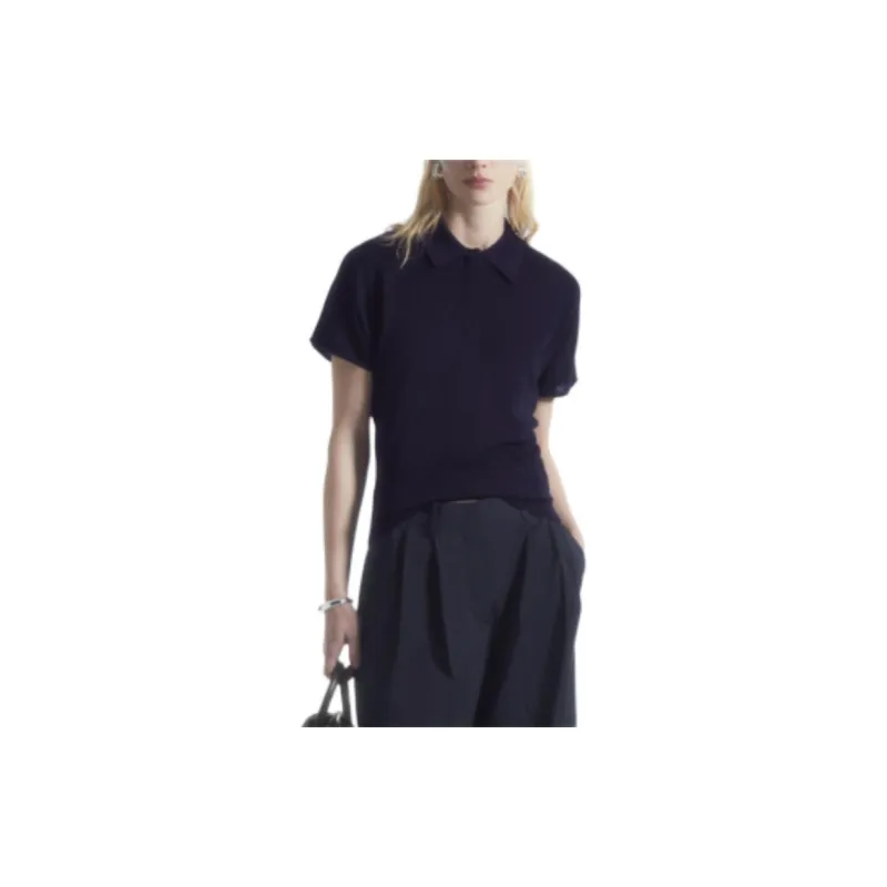 COS Polo Shirt Women's Deep Navy Blue-1