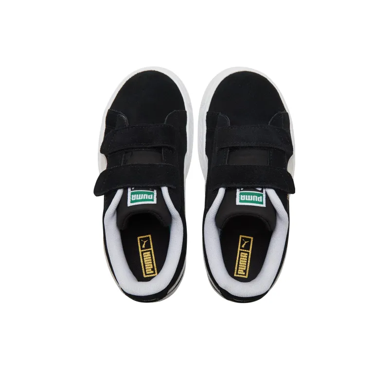 PUMA Suede Classic Abrasion Resistant Low Top Kids' Skateboarding Shoes Black White Kids'-4