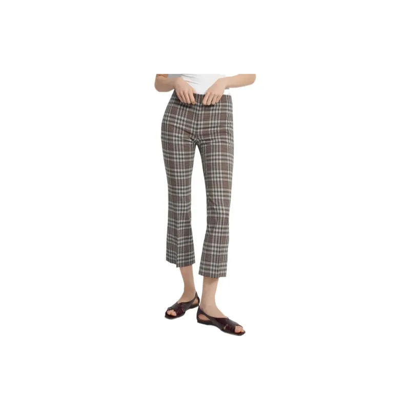 THEORY Suit Trousers Women's Plaid Gray-1