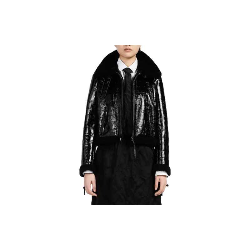DIOR Leather Jackets Women's Black-3