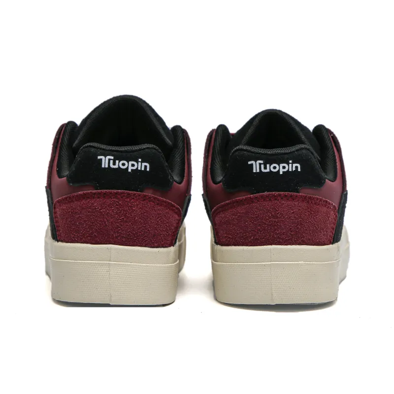 TUOPIN Anti Slip Wear Resistant Low Top Skateboard Shoes Women's Burgundy-2