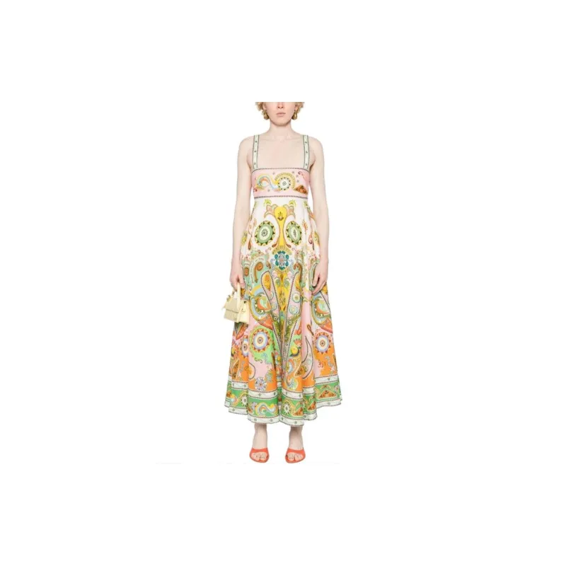 ALEMAIS Pinball Linen Midi Dress-1