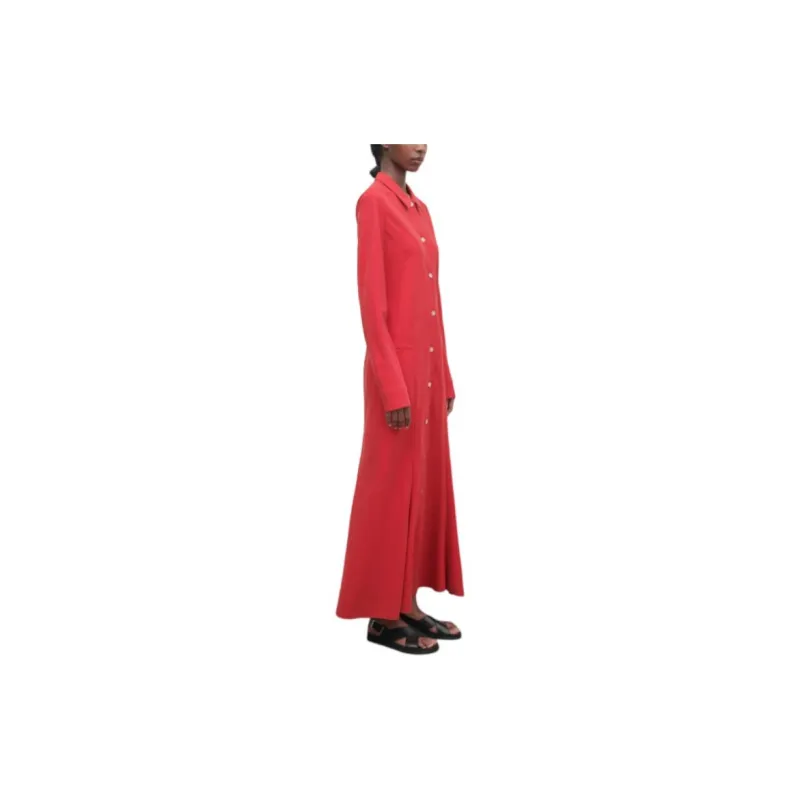 THE ROW Buttoned Long Sleeved Midi Dress-4