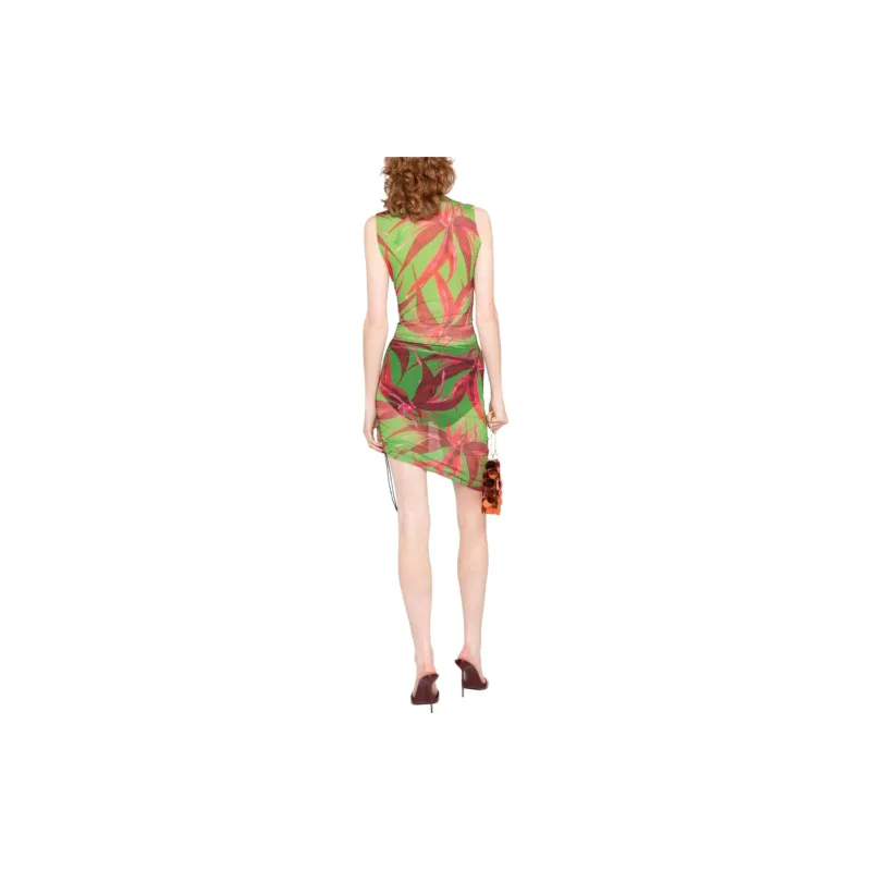 Louisa Ballou Botanical print Asymmetric Dress-3