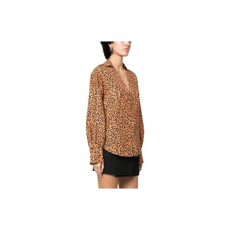 KARL LAGERFELD / Karl Lagerfeld Jeans Leopard print Backless Silk Blouse-2