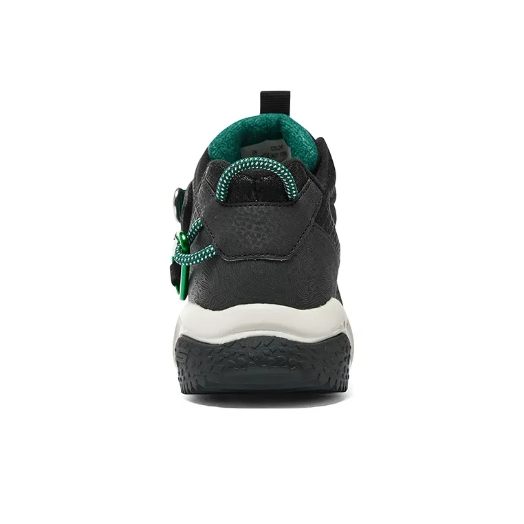 Skechers Shock Absorbers Mid Top Kids Lifestyle Shoes Black Green Teenagers-4