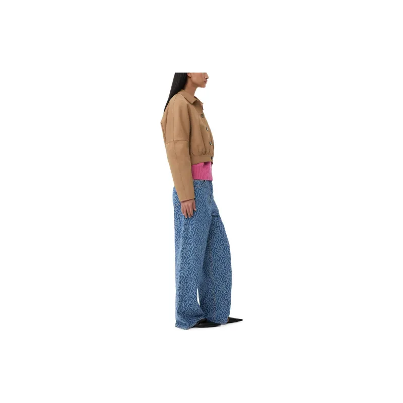GANNI Twill Cropped Jacket-4