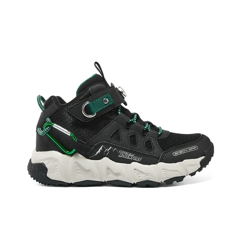 Skechers Shock Absorbers Mid Top Kids Lifestyle Shoes Black Green Teenagers-1