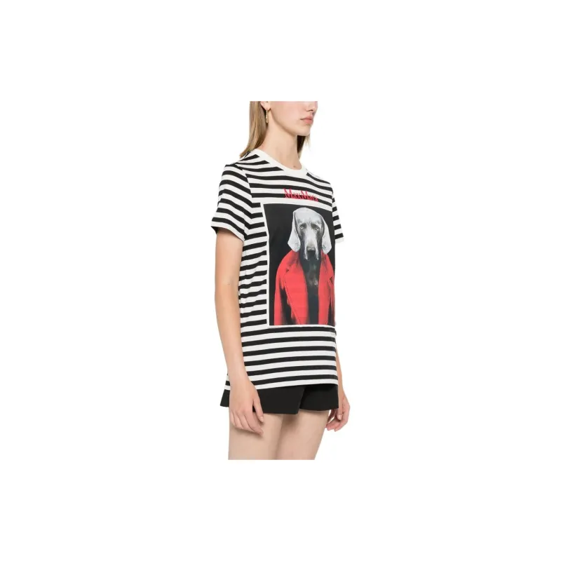 MaxMara Rosso Striped T shirt-3