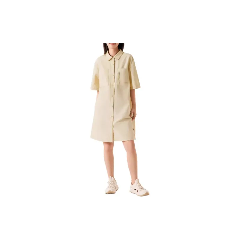 THE NORTH FACE CAMP UTILITY SS24 Short Sleeved Dress Women's Gravel Sand-1