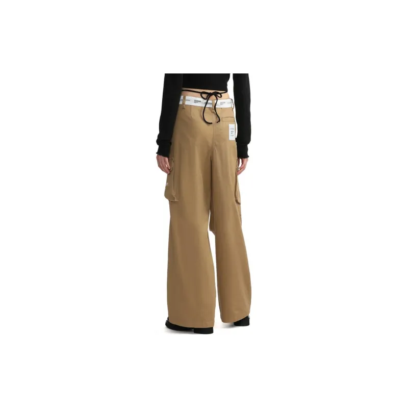 MUSIUM DIV Belted Logo Straight Trousers-2