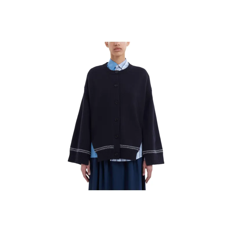 MARNI Kimono Sleeve Wool Cardigan 'Light Navy'-1