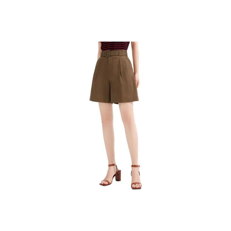 JZ Juzui Casual Shorts Women's Dark Coffee-2