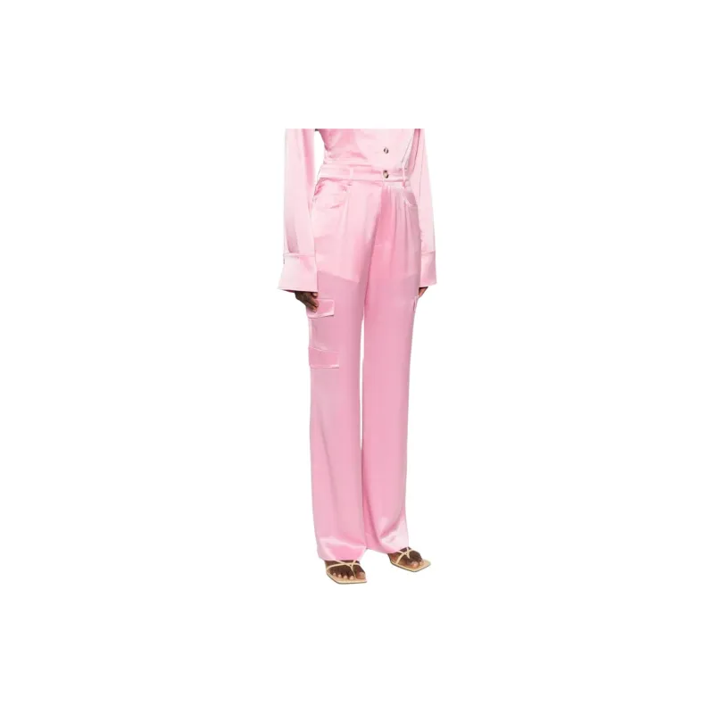NANUSHKA Cais Straight leg Satin Cargo Trousers-3