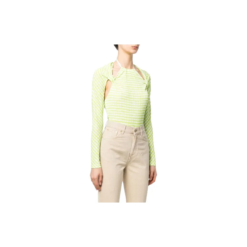 Jacquemus Check print Cut out Bodysuit-3
