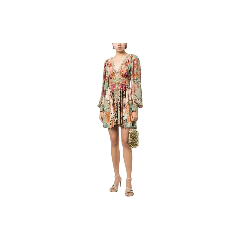 CAMILLA Long-Sleeved Dresses Women's Sage Green-2