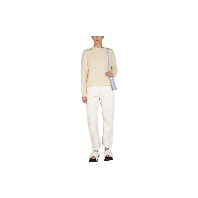 JIL SANDER Button Detailed Crewneck Knit Jumper-1