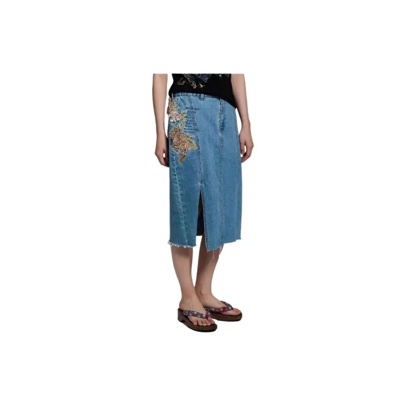 ONIARAI Denim Long Skirts Women's-2